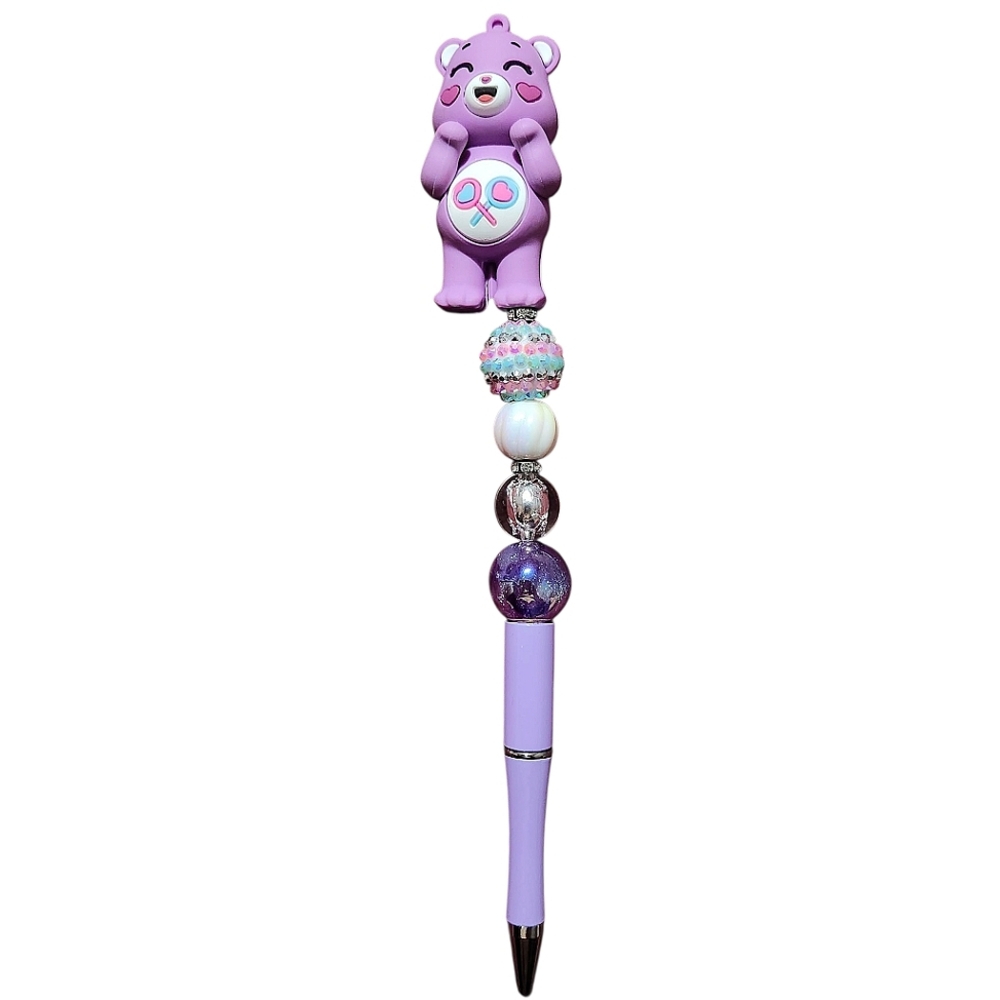 Care Bears Custom Beaded Ballpoint Twist Big Tall Pen Topper Purple